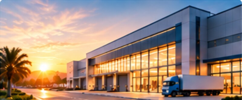 Clean modern industrial factory building